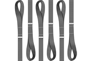 Soft Loop Tie Down Straps - 1,500 Load Capacity & 4,500 Lbs Breaking Strength - 6 Pack - Loops for Securing ATV, UTV, Motorcycles, Scooters, Dirt Bikes, Lawn & Garden Equipment - by AUGO