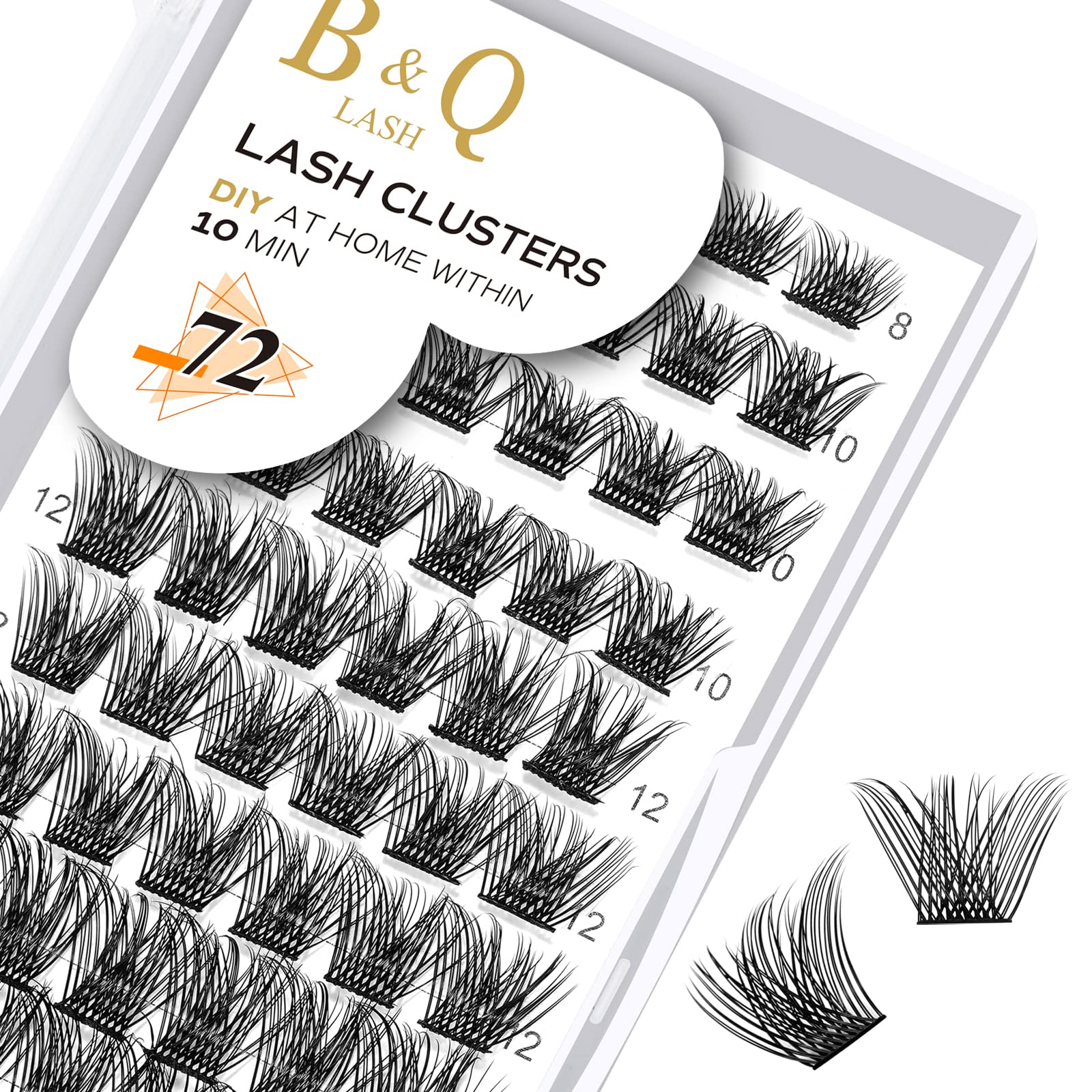 Cluster lashes 72 Clusters Lash Clusters C D Curl Individual Cluster Lashes Mega Volume Eyelash Clusters DIY Lash Extensions Soft Fluffy Cluster Eyelash Extensions (NM-D-8-16MIX) — image 1