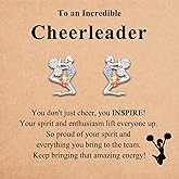 GULICX Cheerleader Gifts for Girls, Cheerleader Earrings Cheerleading Jewelry Ornament, Cheer Stuff Accessories Christmas Birthday Gifts for Girls Women Team Her