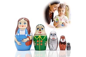 MATRYOSHKA&HANDICRAFT Matryoshka Babushka Russian Nesting Wooden Doll Wonderful Wizard of Oz Babouska Matrioska Stacking 5 Pcs