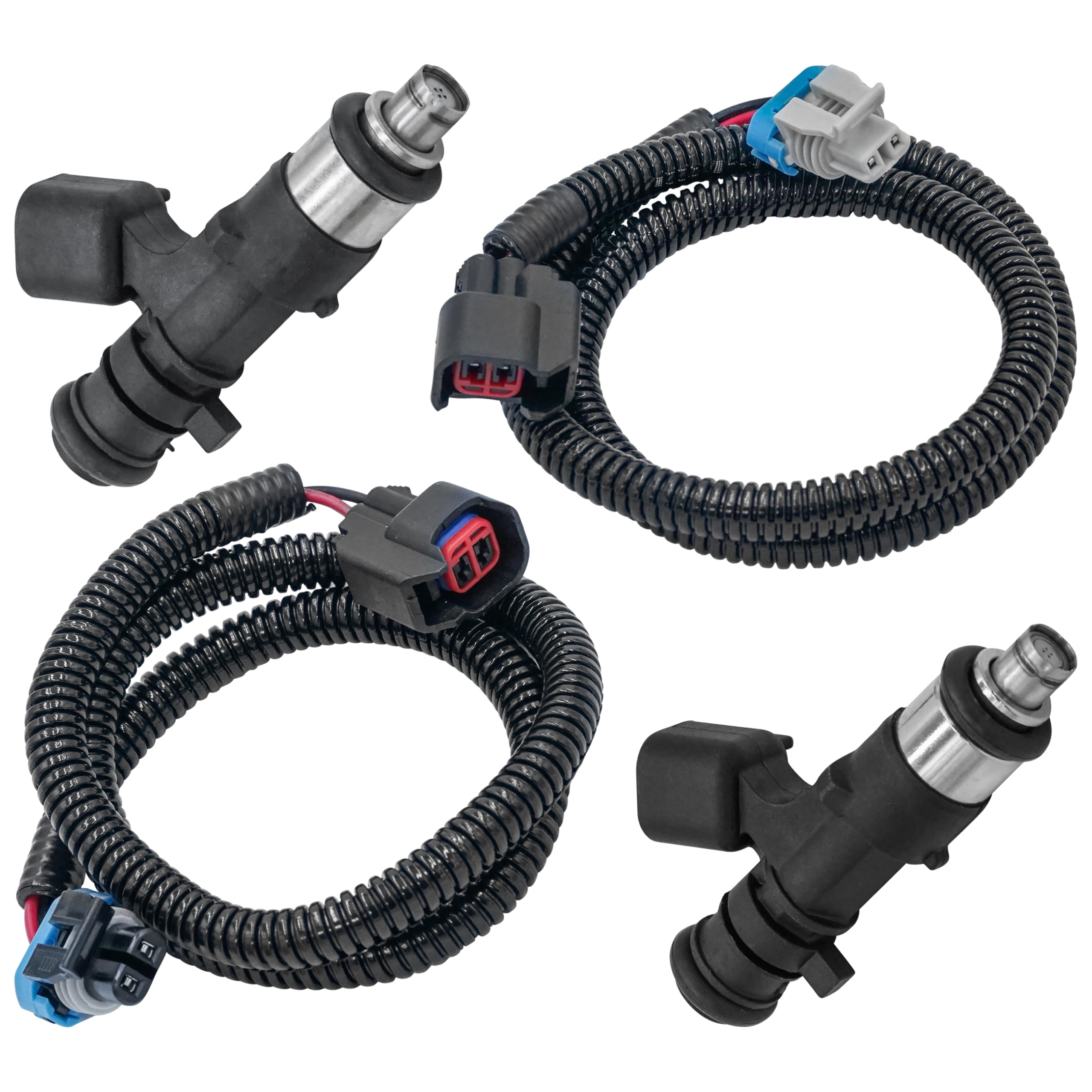 Photo 1 of Caltric 2 Fuel Injector Gray Black Plug Pto Mag Compatible with Polaris Ranger Crew 800 4X4 2011-2014