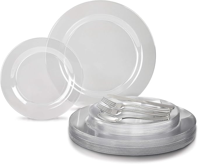 " OCCASIONS" 200pcs set (25 Guests)Heavyweight Wedding Party Disposable Plastic