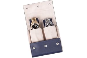 QWATCHBANDS Watch Travel Case Pouch - Genuine Leather Watch Pouches for 1 or 2 Watches - Luxury Watch Accessories in 10 Colors