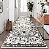 Kitchen Runner Rug Non-Slip Hallway Runner Rugs, 2.6 x 8ft Faux Wool Carpet Vintage Washable Area Rugs Runner with Rubber Backing for Hallway, Kitchen, Entryway, Living Room, Bedroom, Laundry
