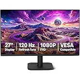 Amazon Basics 27-inch Computer Monitor, 120 Hz, 1080P, IPS, HDMI, DisplayPort, VESA Compatible for Office, Home