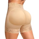 DERCA Padded Underwear for Women Butt Lifting Shapewear Booty Pads Hip Enhancer Lace Boyshorts