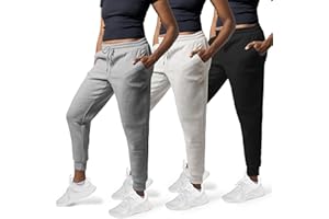Common Stitch 3 Pack Sweatpants Women, Cozy Womens Sweatpants, Fleece Womens Yoga Joggers (Available in Plus)
