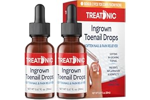 Treatonic Ingrown Toenail Treatment Drops - Ingrown Toenail Softener and Reliever Kit for Easy Trimming with Silicone Gel Toe
