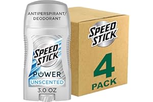 Speed Stick Men's Antiperspirant Deodorant, Unscented, 3 Ounce, 4 Pack