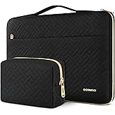 DOMISO 17 inch Laptop Sleeve Protective Case Cover Compatible with 17-17.3 inch HP Dell ASUS Lenovo Chromebook,Waterproof Computer Cases Bag with Accessory Pouch,Black