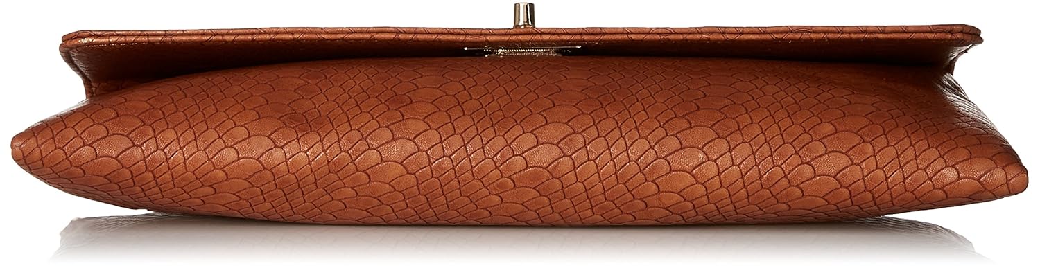carlton london women's clutch (tan/croc)