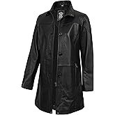 Blingsoul Leather Car Coats for Womens - Black Brown Real Long Leather Jacket Women