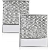 Range hood Filter with Light Lens Replacement Compatible with Air-O hoods 1200 and other brands, Exact Range Hood Aluminum Lens Grease Filters 11 x 12 x 3/8 Inches (2 Pack)