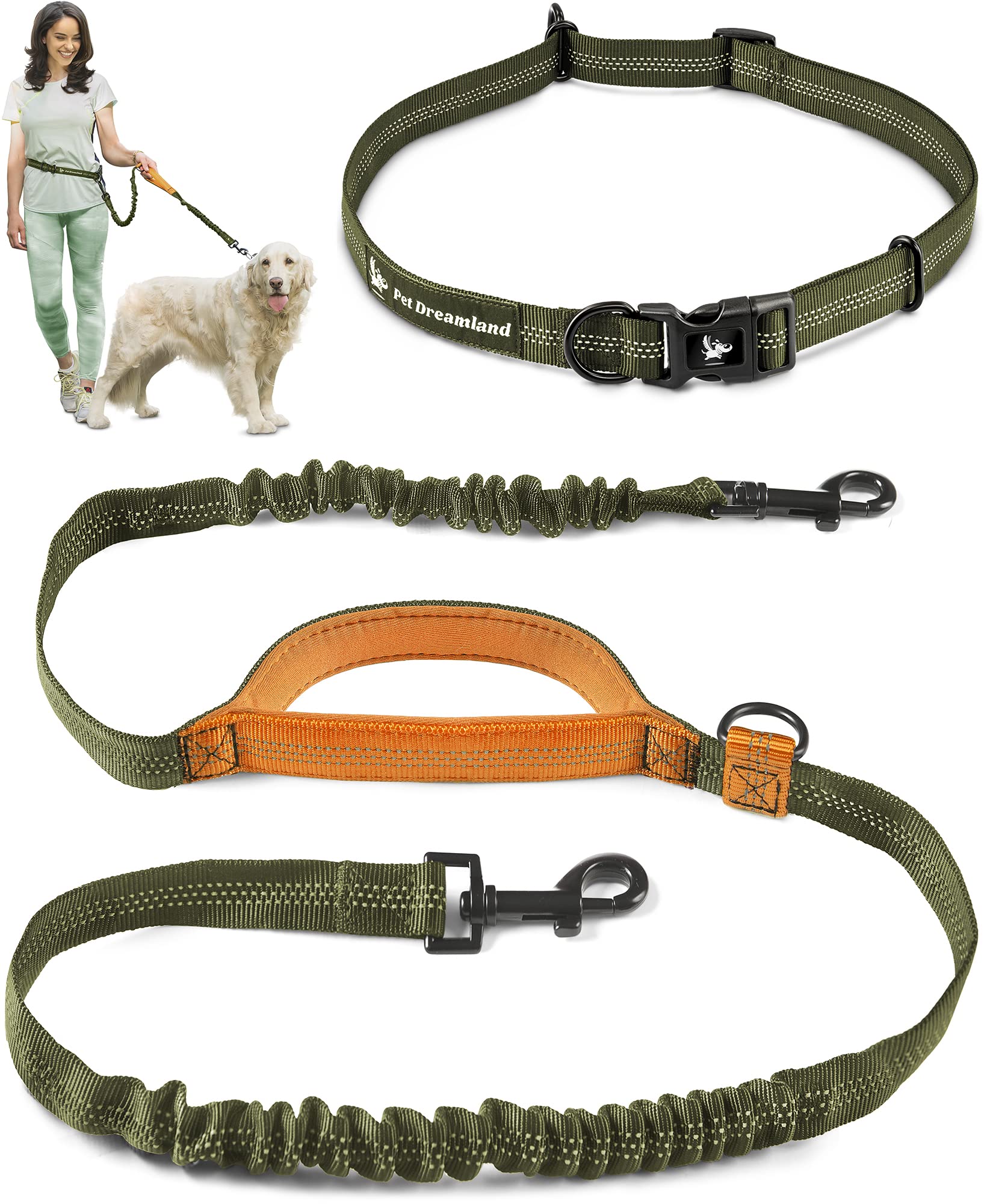 Pet Dreamland Hands Free Dog Leash for Running, Walking, Hiking, Cycling and Training