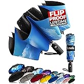 TUMELLA Inverted Windproof Umbrella, Large, Strong & Light, Portable and Automatic Reverse Folding Rain Umbrella, Durable Premium Grip, Fits Car & Backpack