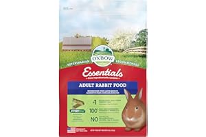 Oxbow Essentials Rabbit Food, Adult, Made with Oxbow Timothy Hay for Rabbit, Pet Pellets with Vitamins & Minerals, Small Animal Pet Products, Bunny Food, Made in USA, High Fiber, 10 lb. bag