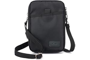 KIWIFOTOS Travel Cell Phone Pouch Belt Pouch, Dual Phone Holster Crossbody Bag with Shoulder Strap for iPhone 15 14 Pro Max Case Holder with Neck Lanyard Smartphone Walking Passport Wallet