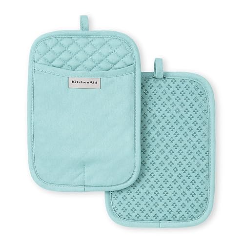 KitchenAid Asteroid Pot Holder 2-Pack Set, Mineral Water, 7"x10"