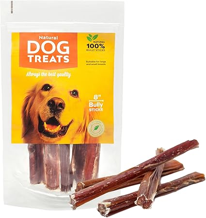 8 Pouces 100 Naturel Bully Stick De Qualité Supérieure Nerf De Boeuf Pour Chien 5 Pièces