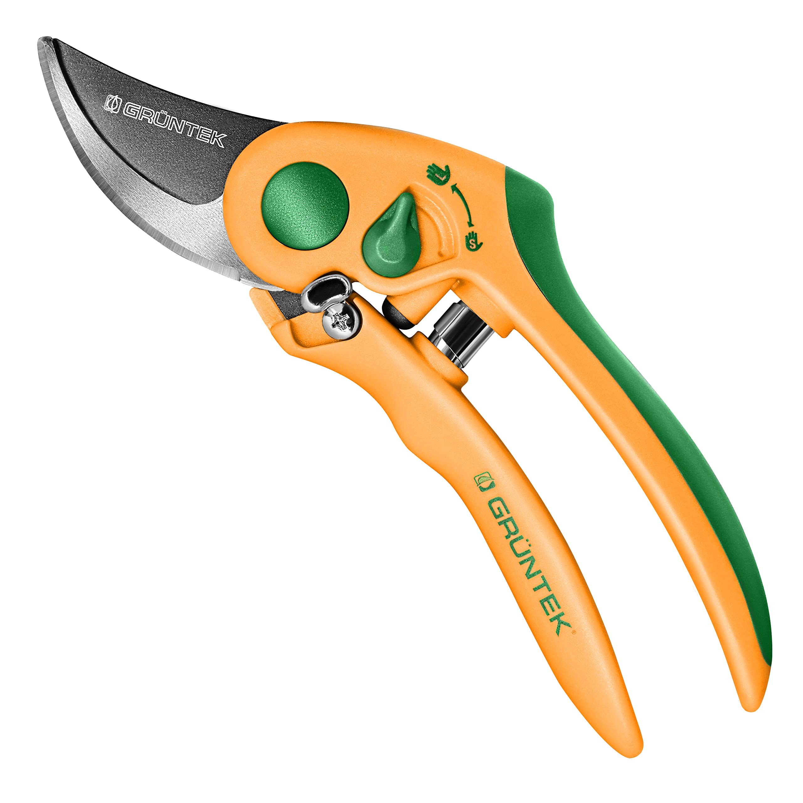 GRÜNTEK Secateurs Flamingo, Teflon Coated Blade, Adjustable Width, Bypass Pruning Shears, Anti-Slip Handle