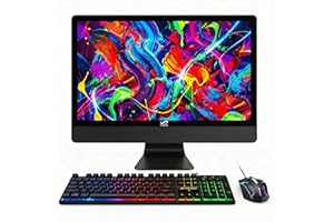 STGSivir All in One Desktop Computer, 22" FHD Display, Intel Core i5 up to 3.7G, 16G RAM, 512G SSD, WiFi, BT 5.0, RGB Keyboard & Mouse, Webcam, Windows 11 Home