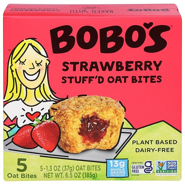 BOBOS OAT BARS BITES STUFFED STRAWBERRY 5PC 6.5 OZ