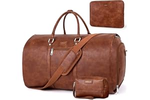 ITIEZY Garment Bag for Travel, Convertible Carry on Garment Duffel Bag for Men 3Pcs Weekender Bag 2 in 1 Hanging Suitcase Suit Bag