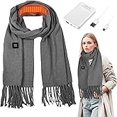 POKUSI Heated Scarf for Women Men, Eletric Heated Scarf with Rechargeable Battery 5000mAh, Ideal Gift for Christmas