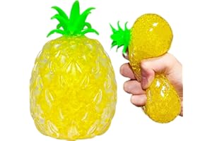 KAWAITE Pineapple Squishy Stress Balls (1 Pack) Stretchy Fruit Stress Relief Squishy Ball for Adults, Vase Filler, Home Decoration, Ideal for Relax, Focus, Christmas Decoration, Easter Basket Stuffers
