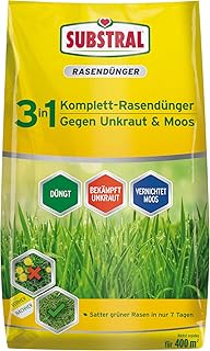 Substral 3 in 1 Komplett Rasendünger mit Unkrautvernichter und Moosvernichter, 14 kg für 400 m²