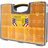 STANLEY Deep Pro Small Parts Organizer, 10 Compartments (STST14710) | Portable and compact STANLEY storage organizer for bulky/small items, break resistant lid, durable build