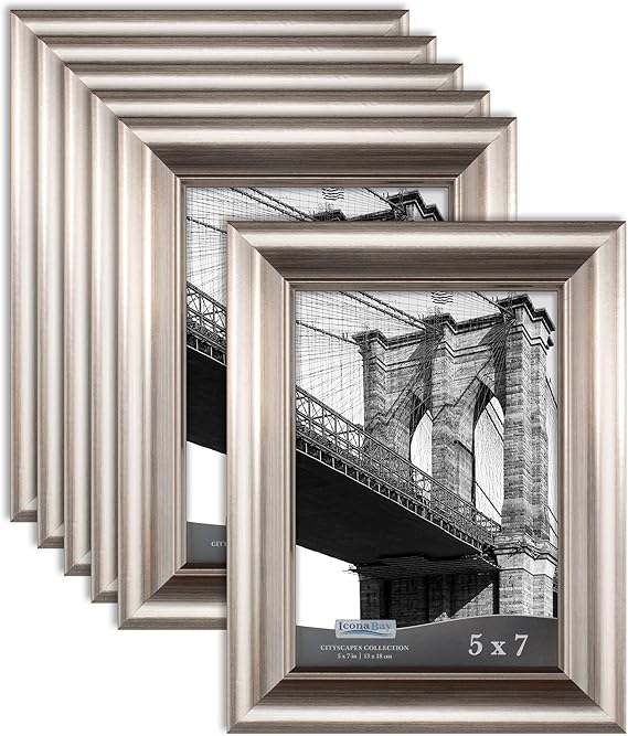Icona Bay 5 x 7 Inch Picture Frames (5x7, 6 Pack) Bulk Set