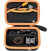 RAIACE Hard Carrying Case Compatible with LOLSSA/fit for GJOSYOI Tire Inflator Portable Air Compressor, Storage Bag with Mesh Pocket for Cables and Accessories.- Black(Black Lining)
