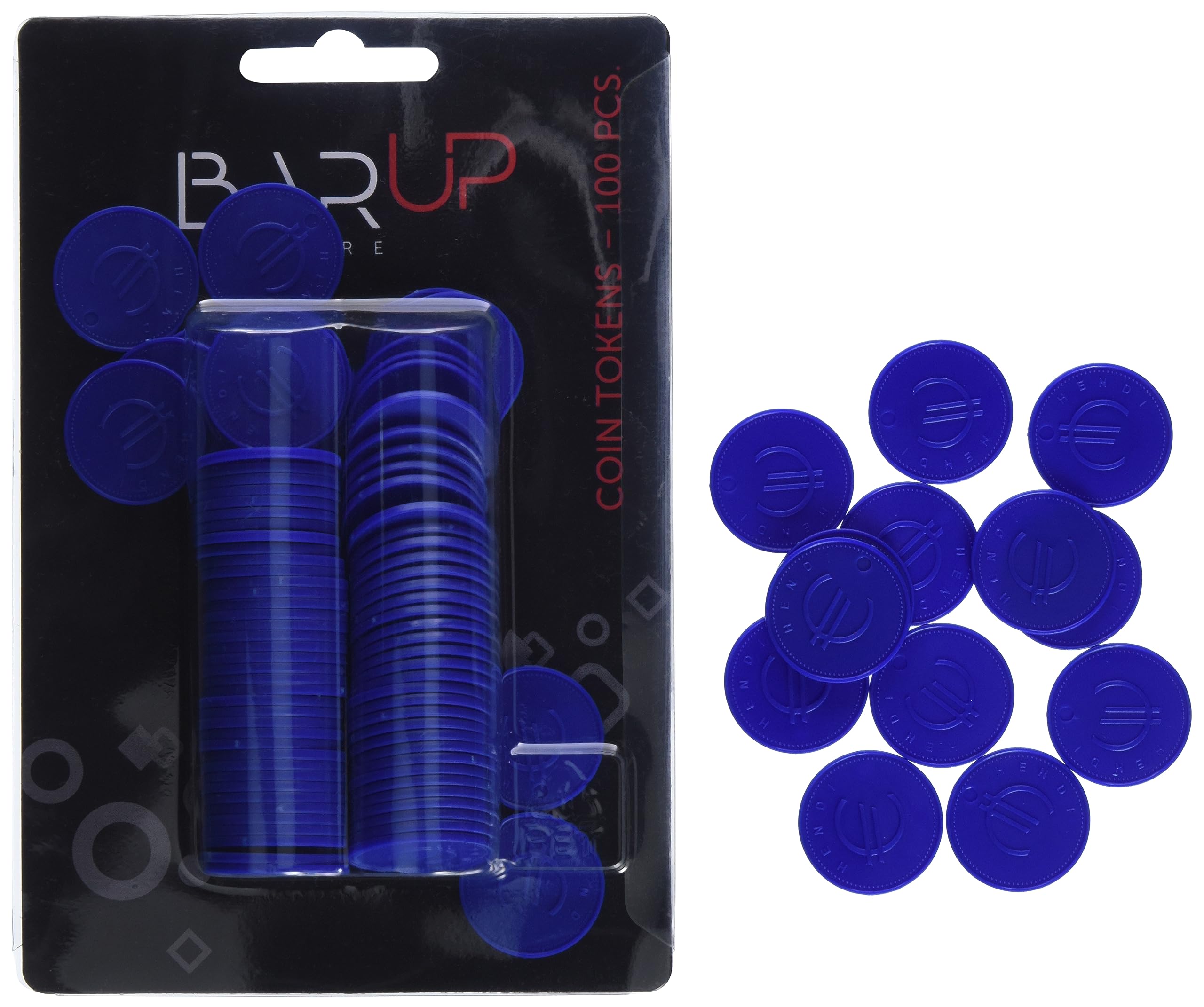 HENDI Coin tokens, blue, ⌀25 mm
