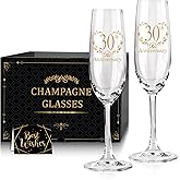 Tom Boy 30th Anniversary Champagne Flutes, 30th Wedding Anniversary Couple Gifts, Wedding Anniversary Champagne Flutes Glasses Set of 2, Couples gifts, Anniversary 30th Gifts for Parents