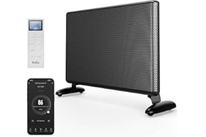Ballu Mica Infrared Space Heater Indoor Use,Electric Panel Heater with LED Display Remote,Wifi App Control,Portable Stand Wal
