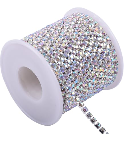Crystal AB/Silver Rhinestone Diamante Cupchain Trim – Hai Trim & Feathers