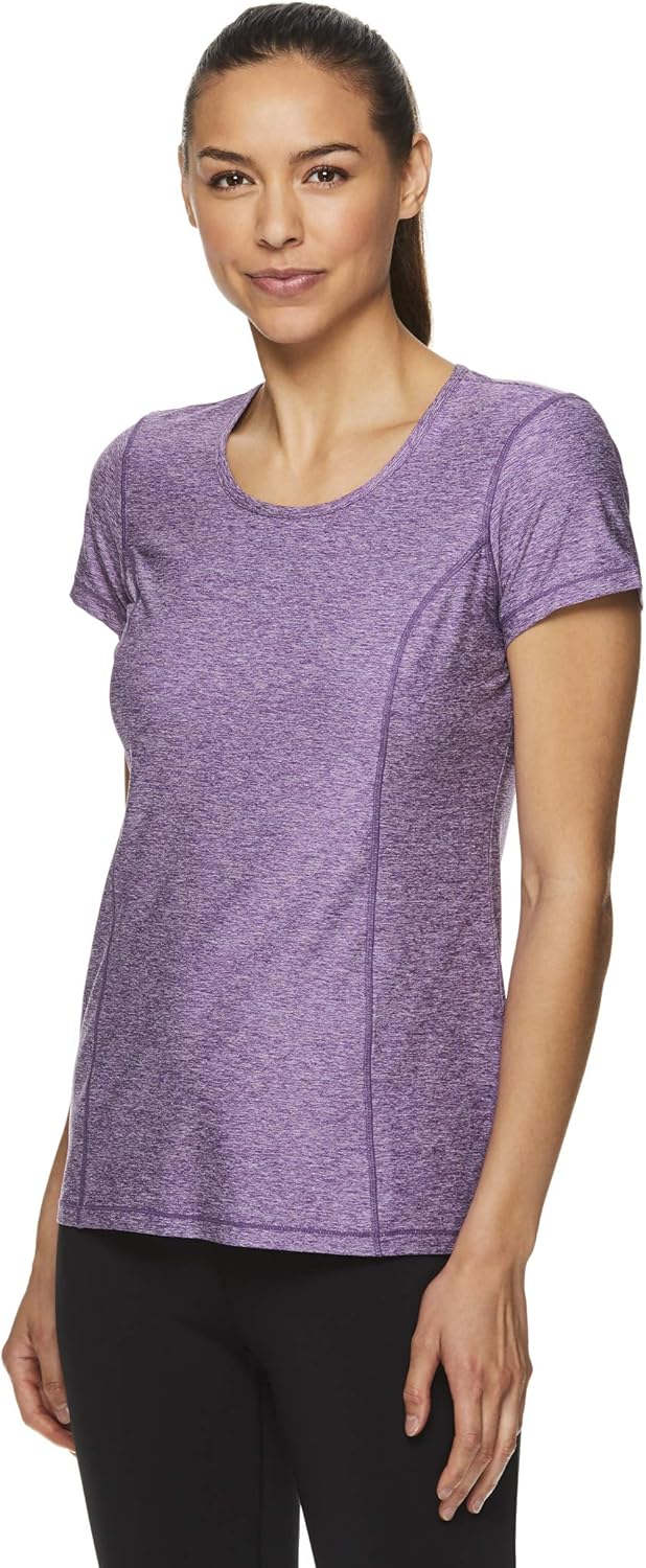 HEAD Women's Studio Short Sleeve Workout T-Shirt - Marled Performance Crew Neck Activewear Top: Clothing