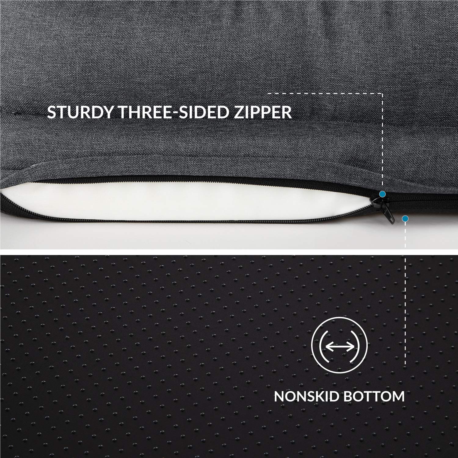 Petsure 28"/36"/45" Orthopedic Memory Foam Dog Bed for Small, Medium, Large Dogs & Pets - Bolster Couch Extra Large Dog Beds Washable with Removable Cover, Nonskid Bottom