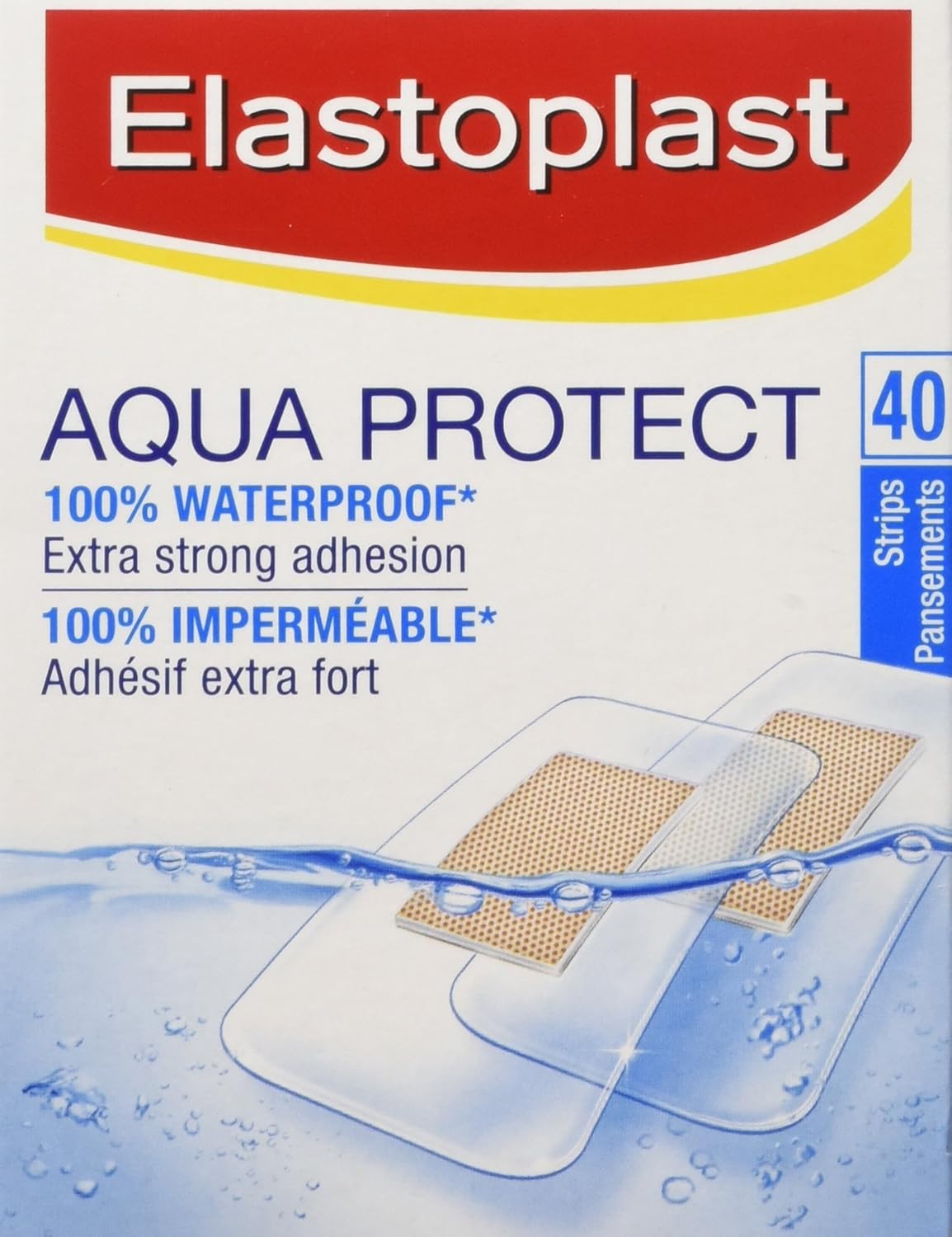 ELASTOPLAST Aqua Protect Waterproof Adhesive Bandages, 40 Strips