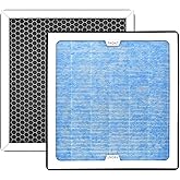 HOAXCINN H13, Filter/Activated Carbon Filter Replacement Set Compatible for AlorAir PureAiro HEPA Pro/Max Air Scrubber (770, 870, 970), Abestorm Air Scrubber Filteair HEPA S1 S2 S3 V1 V2 V3, 2-Pack
