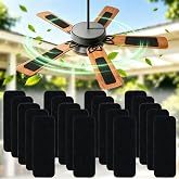 GXBKY 10 Pack Ceiling Fan Filters for Blades, Improves Indoor Air Quality | 9.9" X 3.5" Activated Coconut Carbon Ceiling Fan Air Purifier Pads, Holds Dust/Pollen/Pet Dander, Universal Fit