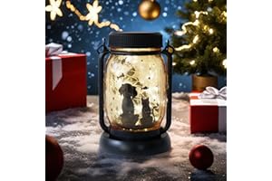 PAPERBEAR Cat Dog Solar Lanterns, Outdoor Solar Lights, Cat Lamp, Dog Lamp, Garden Decor, Patio Decor, Gifts for Cat Lovers, Gifts for Dog Lovers, Cat Memorials, Dog Memorials, Cat Dog Gifts, Gifts for Girl