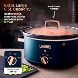 Tower Cavaletto 6.5 L Slow Cooker Midnight Blue Rose Gold T16043MNB view 3