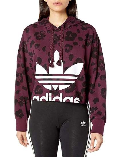 adidas maroon cropped hoodie