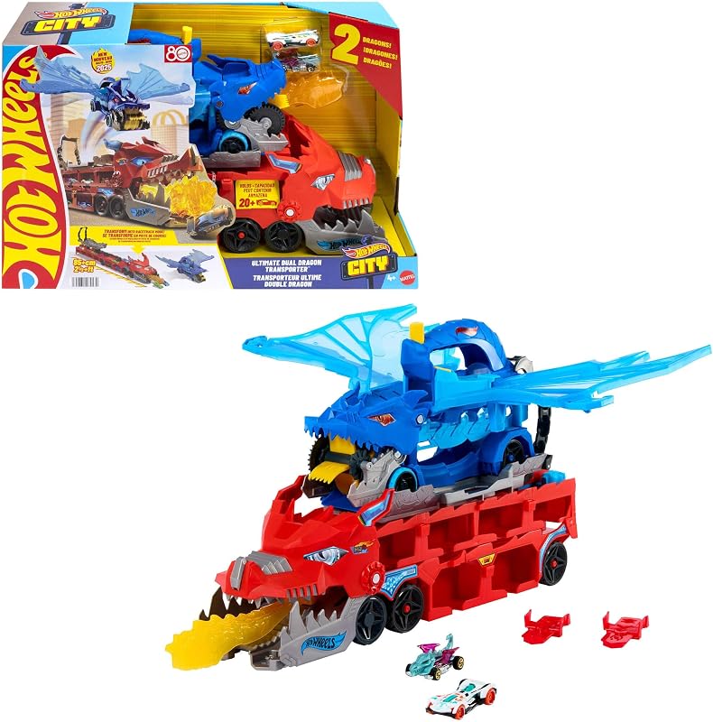 City Ultimate Dual Dragon Transporter y 2 Coches