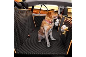CHILINO Back Seat Extender for Dogs - Large Space, Waterproof Dog Car Seat Cover for Back Seat with Hard Bottom Holds 420lbs, 600D Heavy-Duty Upgraded Material Dog Hammock for Car, Easy to Use and Clean