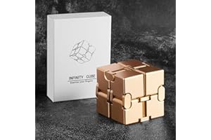 YAGNIE Metal Infinity Fidget Cube Toy for Adults,Cool Home Office Classroom Traval Desk Gadgets Gifts for ADHD ADD Autism and Stress Anxiety Relief.