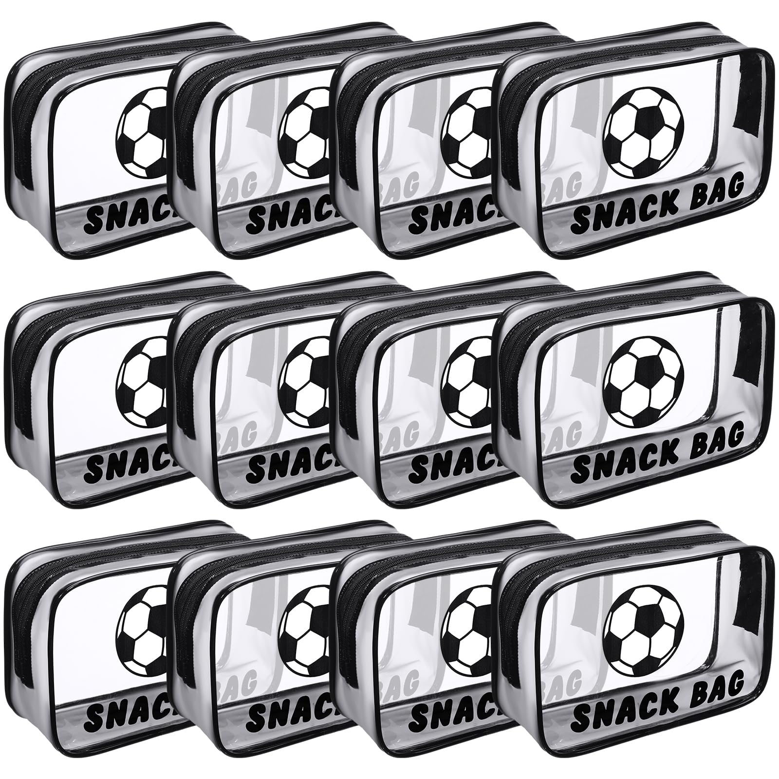 Photo 1 of Yeyeplum 12 Pcs Soccer Snack Bags for Team Gifts Goodie Snack Treat Candy Pouch Bags Clear PVC Waterproof with Zipper Party Favors for Team Ground Birthday Gifts Sport Supplies