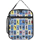 PEXISAOH Colorful Mexican Bingo Cards Reusable Insulated Lunch Bag for Women Men Kids,Leakproof Portable Lunch Box with Side Pocket Durable Cooler Tote Bag for School Work Picnic Travel
